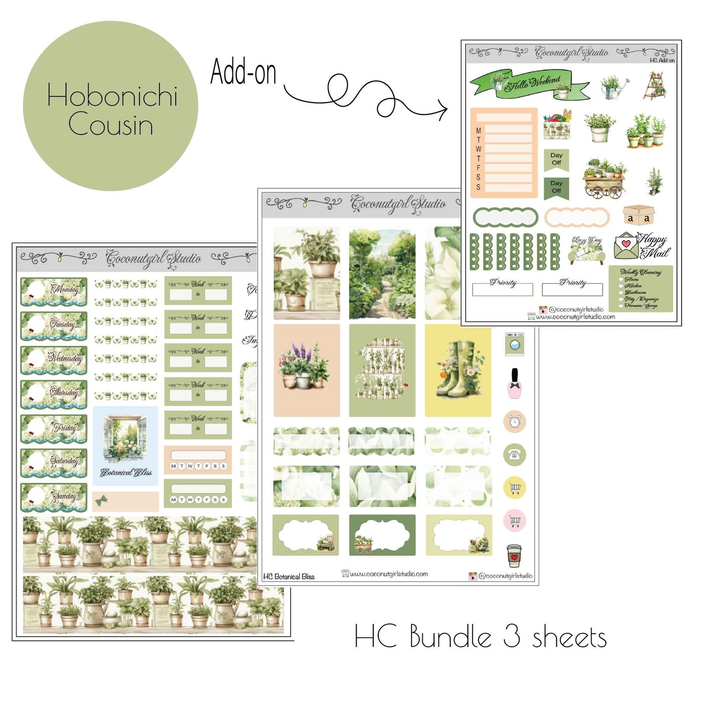 Plant Themed Weekly Kit Planner Stickers | Botanical Planning Decor Botanical Bliss