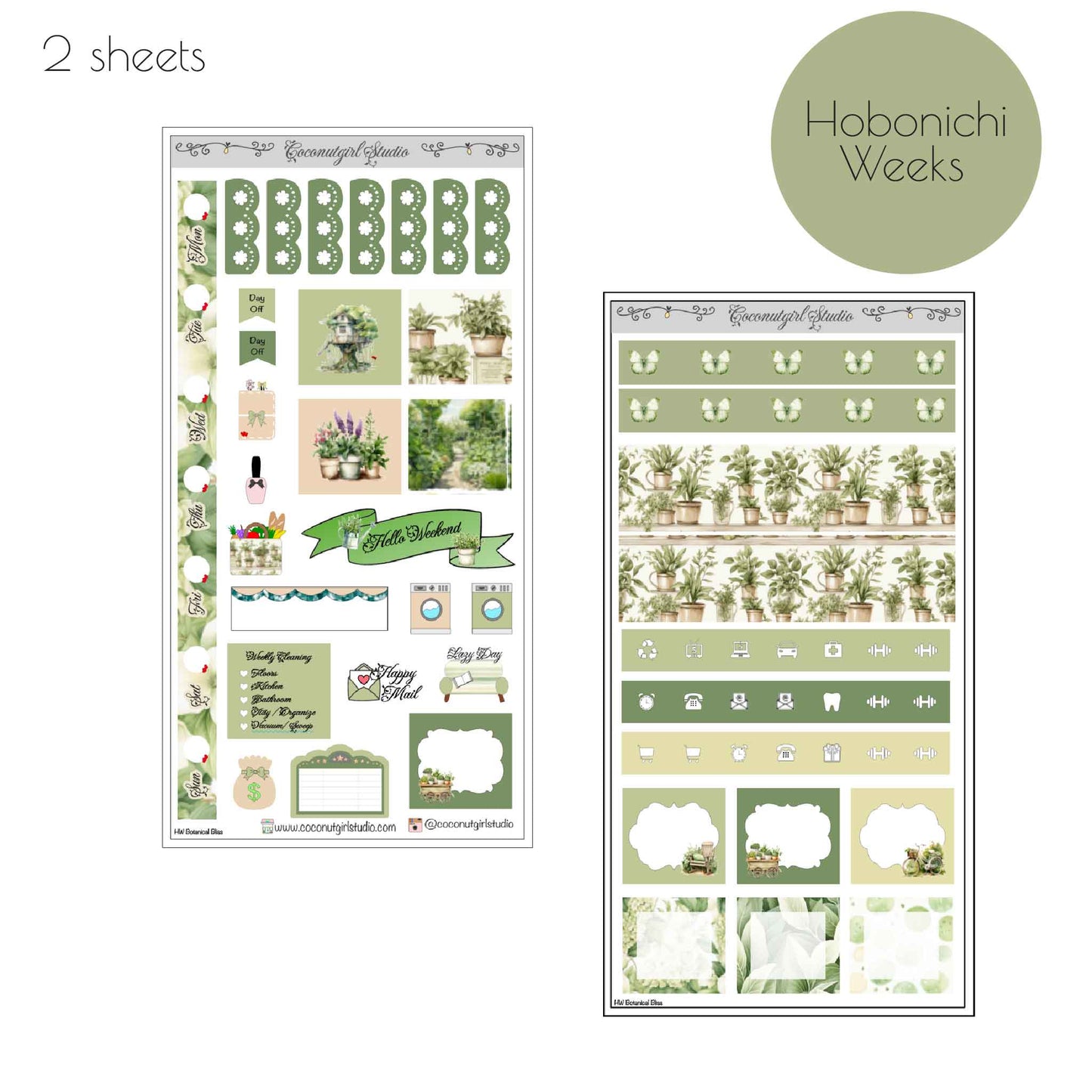 Plant Themed Weekly Kit Planner Stickers | Botanical Planning Decor Botanical Bliss