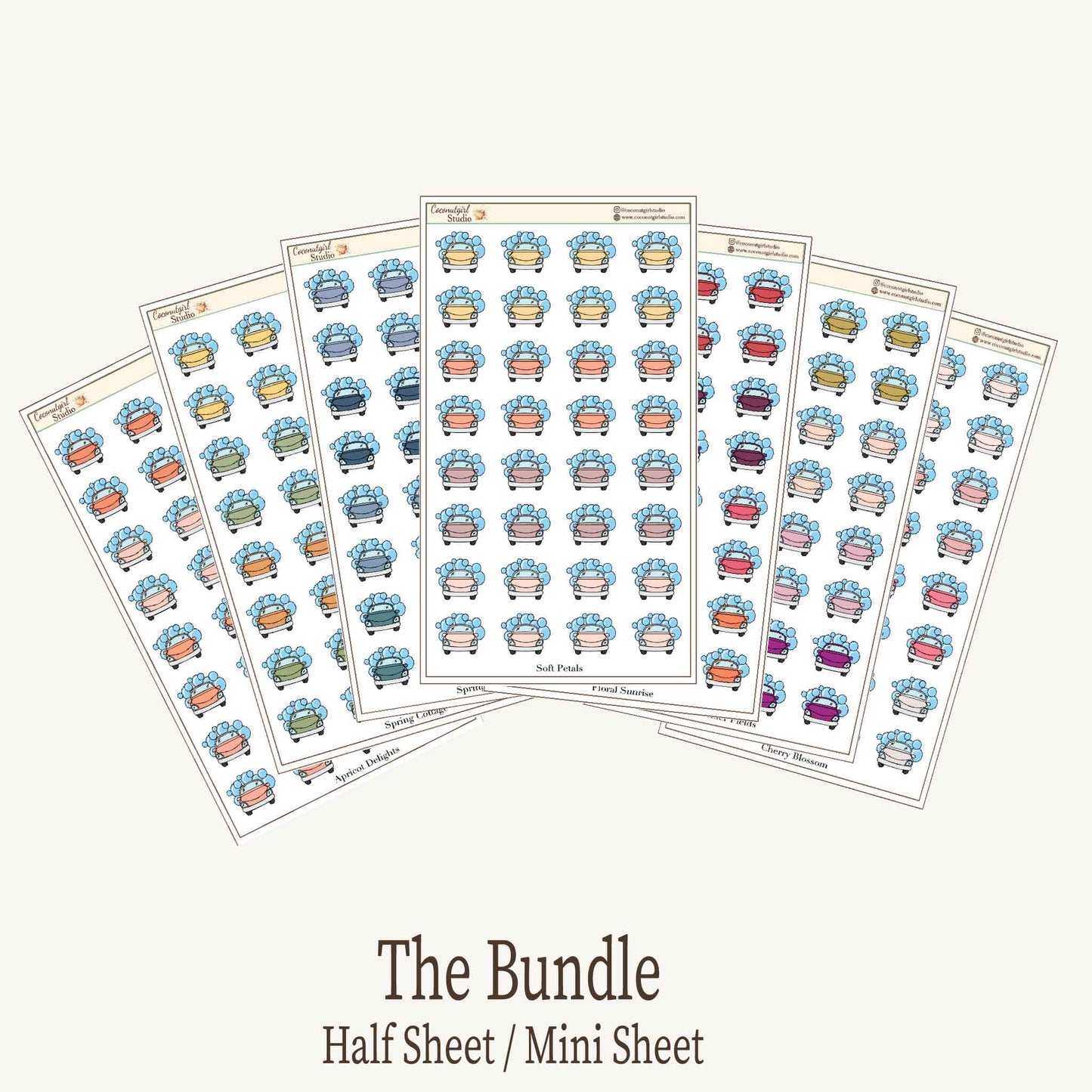 Car Wash Planner Stickers – Car Wash Reminder Labels for Weekly Planners & Journals