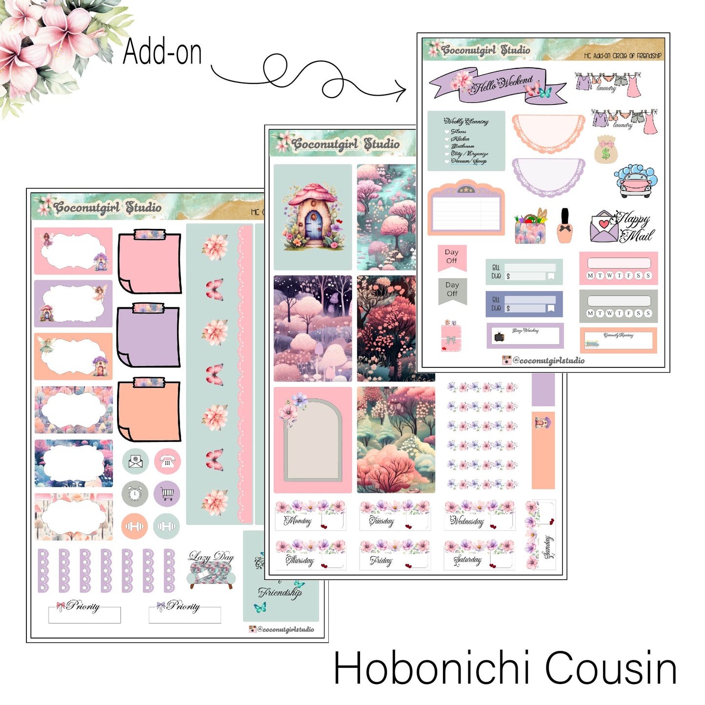 Playful Fairy Weekly Kit Planner Stickers | Whimsical Magical Planning Kit | Circle of Friendship