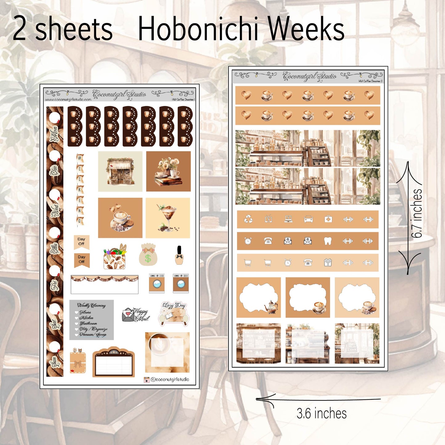 Coffee Lover’s Weekly Kit Planner Stickers | Cozy Café Planning Kit