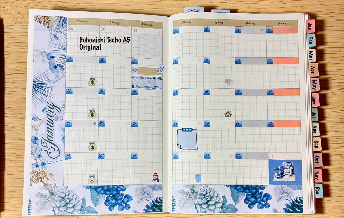 January Monthly Planner Sticker Kit | Winter Blue Planner Stickers