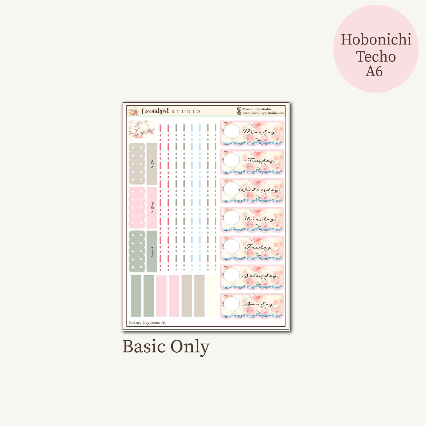 Sakura Daydream Cherry Blossom Planner Sticker Kit | Hobonichi Techo A6 Original