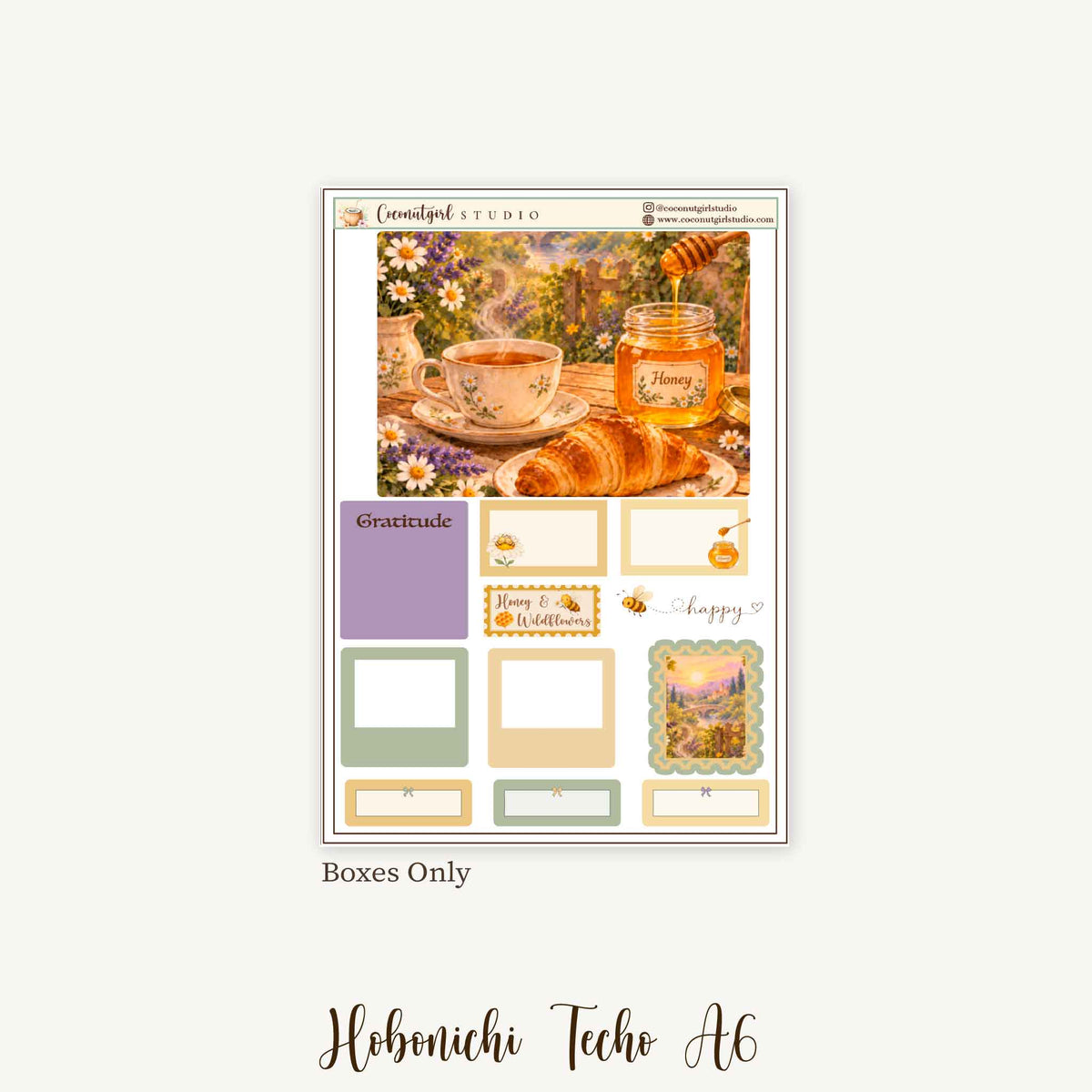 Honey & Wildflowers Weekly Planner Sticker Kit | Hobonichi Original A6