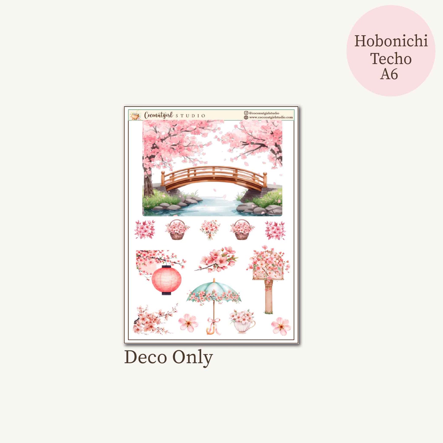 Sakura Daydream Cherry Blossom Planner Sticker Kit | Hobonichi Techo A6 Original