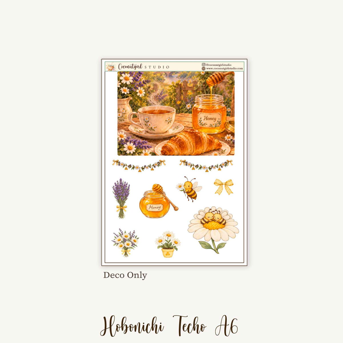 Honey & Wildflowers Weekly Planner Sticker Kit | Hobonichi Original A6