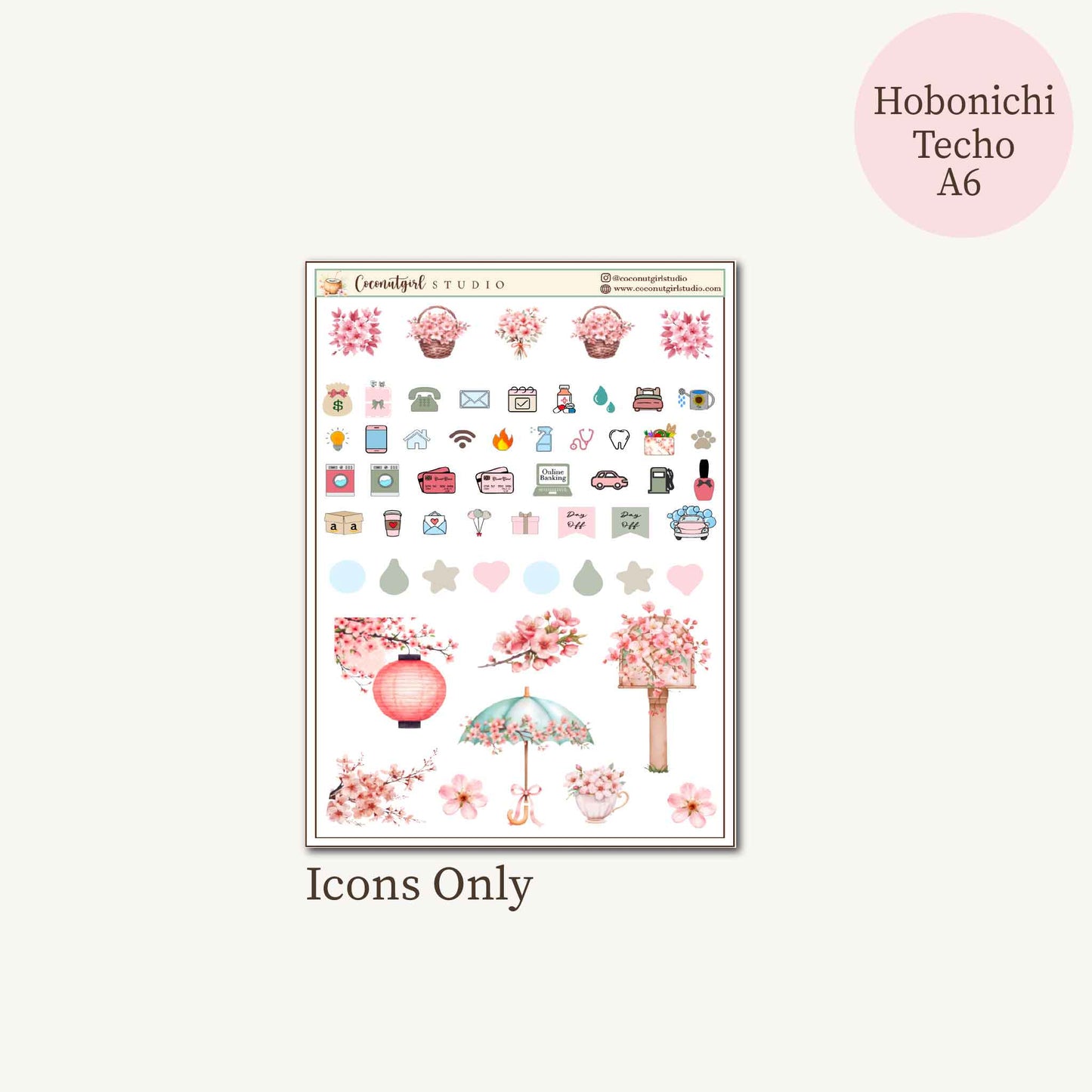 Sakura Daydream Cherry Blossom Planner Sticker Kit | Hobonichi Techo A6 Original