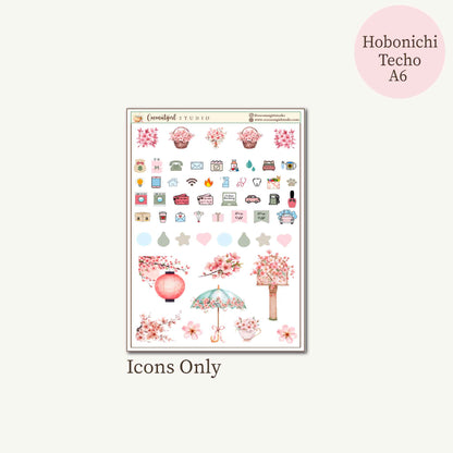 Sakura Daydream Cherry Blossom Planner Sticker Kit | Hobonichi Techo A6 Original