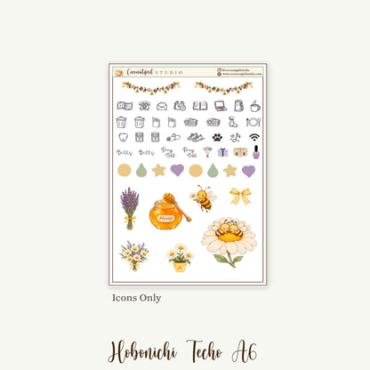 Honey & Wildflowers Weekly Planner Sticker Kit | Hobonichi Original A6