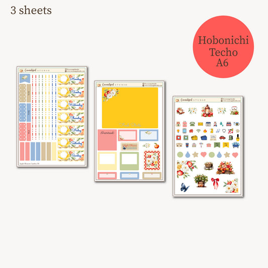 Apple Blossom Garden Weekly Kit | planner stickers | Hobonichi Techo original