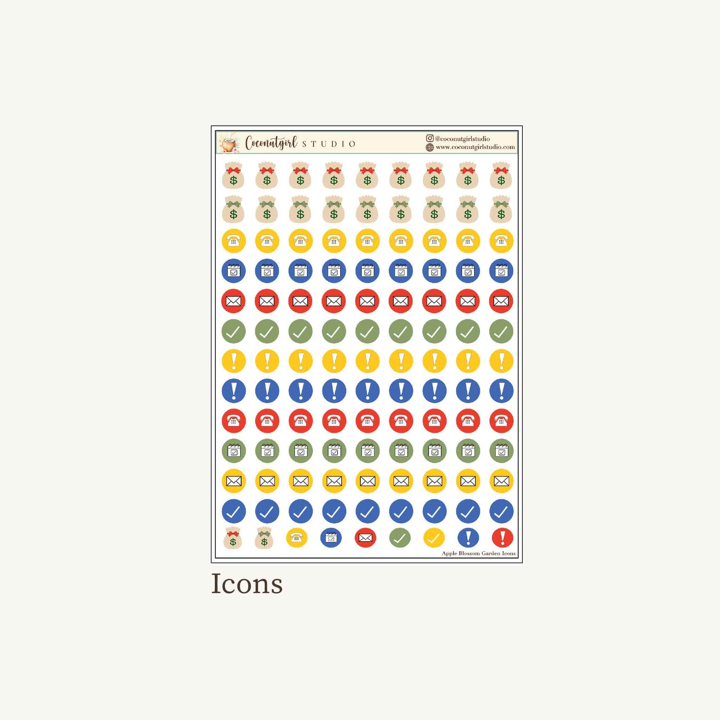 Apple Blossom Garden Weekly Kit | Premium Set  12 sheets | planner stickers
