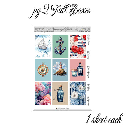 Nautical Weekly Kit Planner Stickers | Coastal Ocean Planning Decor Adjust Your Sails