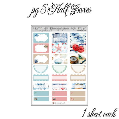 Nautical Weekly Kit Planner Stickers | Coastal Ocean Planning Decor Adjust Your Sails