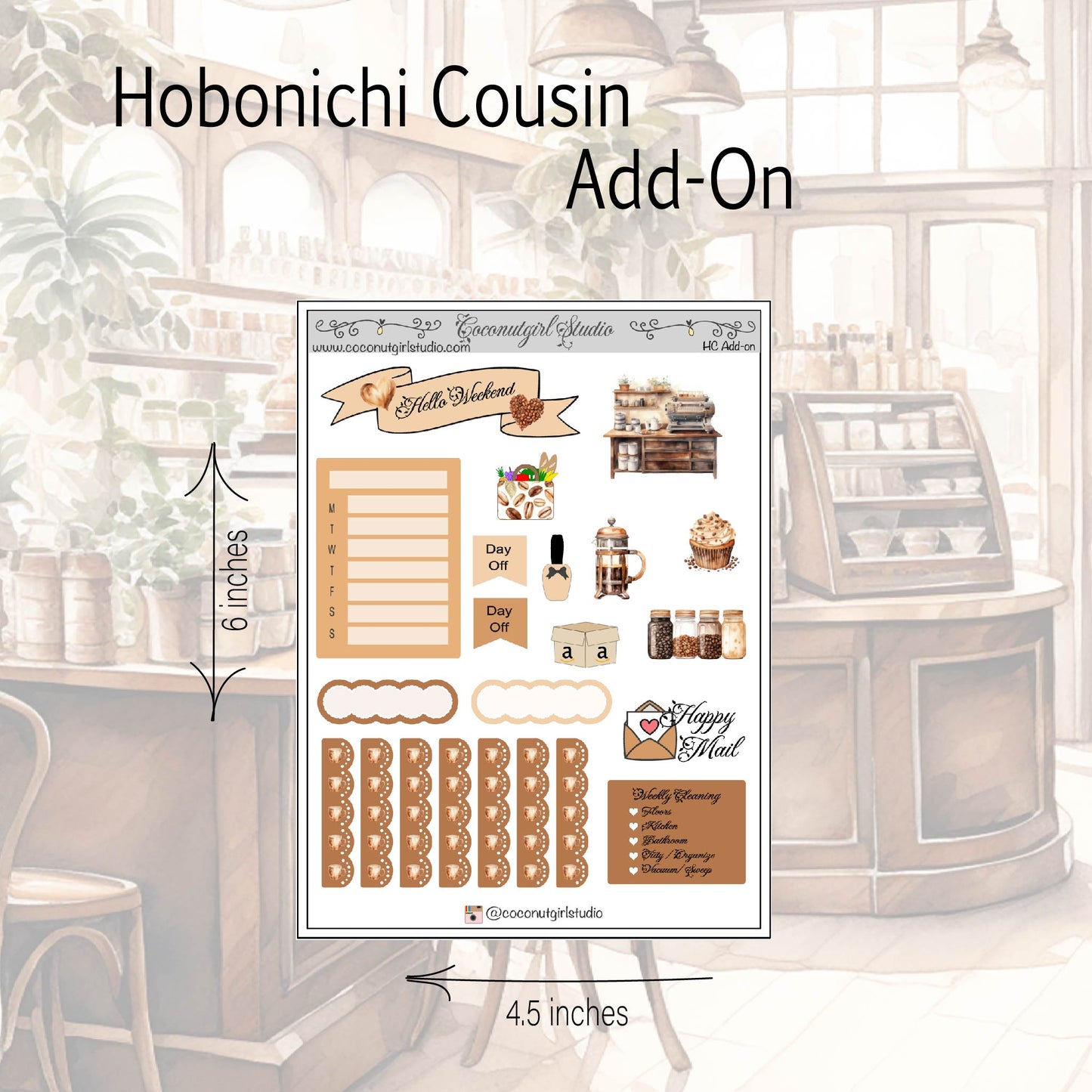 Coffee Lover’s Weekly Kit Planner Stickers | Cozy Café Planning Kit