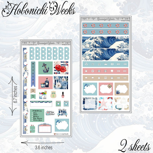 Nautical Weekly Kit Planner Stickers | Coastal Ocean Planning Decor Adjust Your Sails