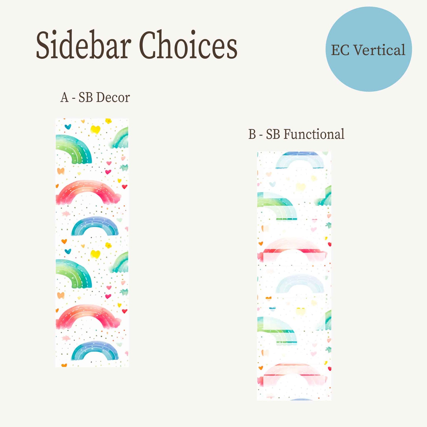 April Monthly Overview Sticker Kit | Spring Rainbows Planner Stickers | Cloud & Rain Weekly Header Kit | EC Vertical Monthly Kit | April Planner Stickers