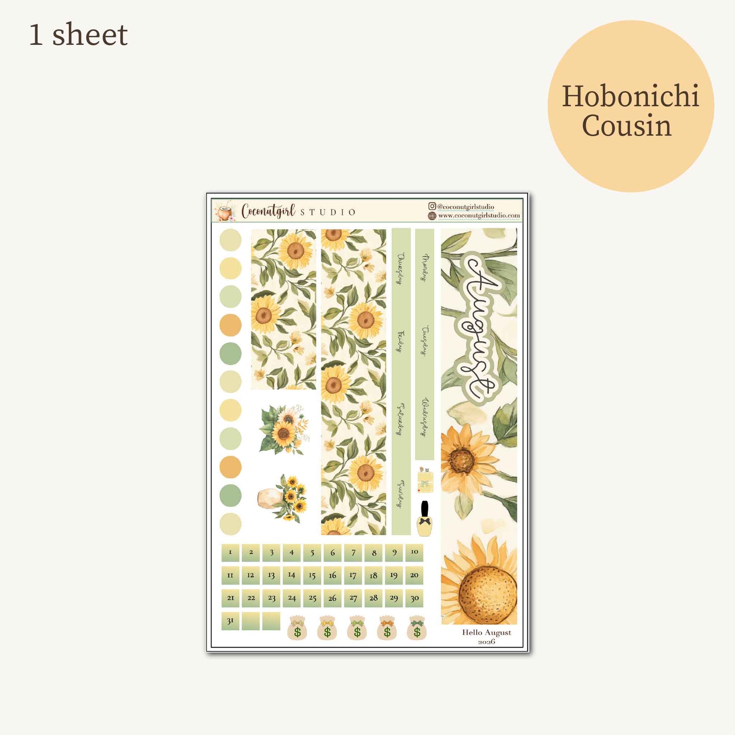 August Sunflower Monthly Kit