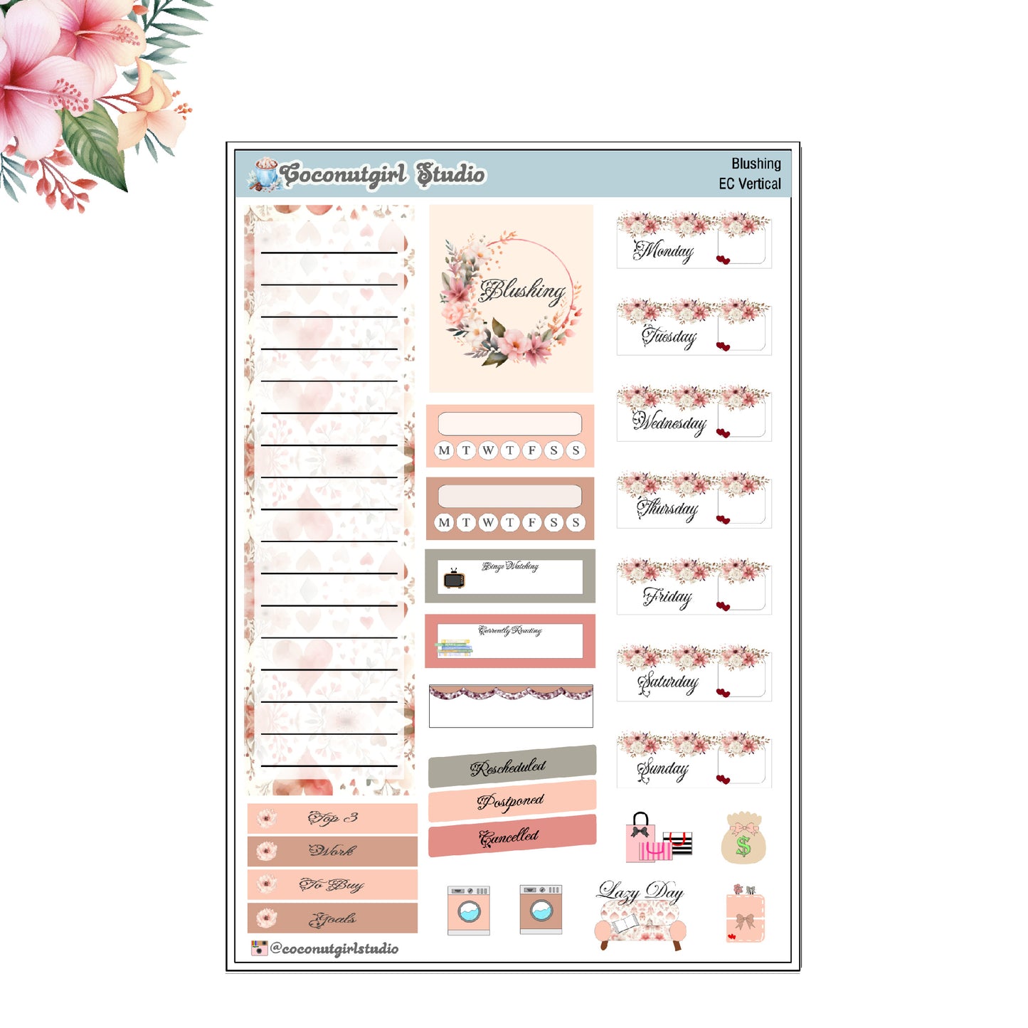 Blushing Planner Stickers