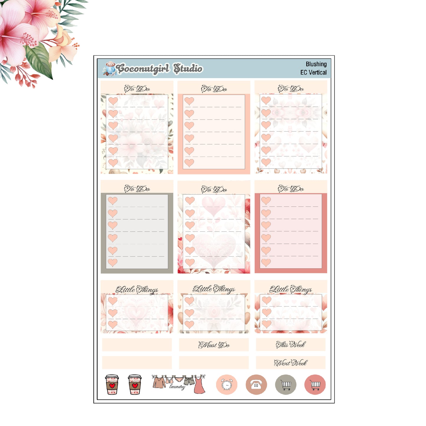 Blushing Planner Stickers