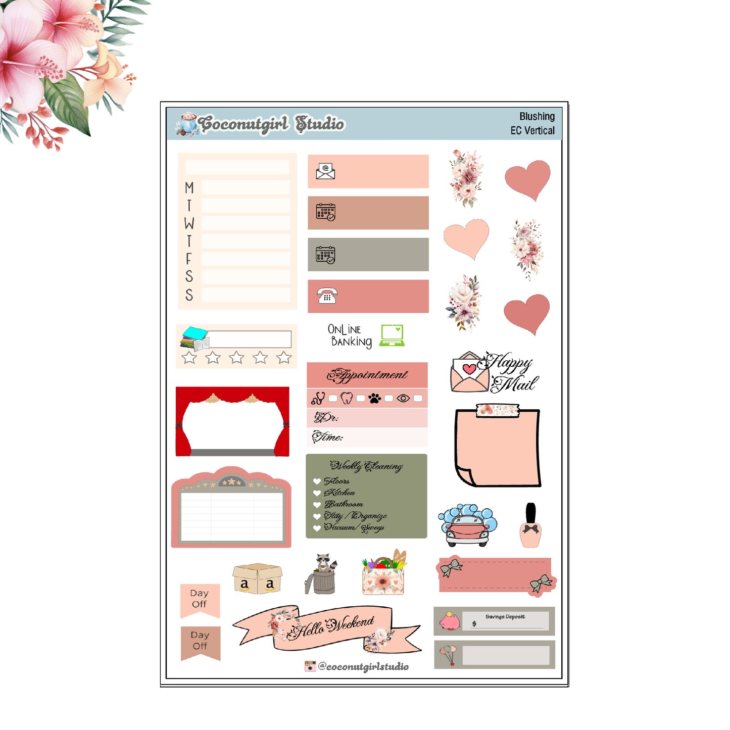 Blushing Planner Stickers