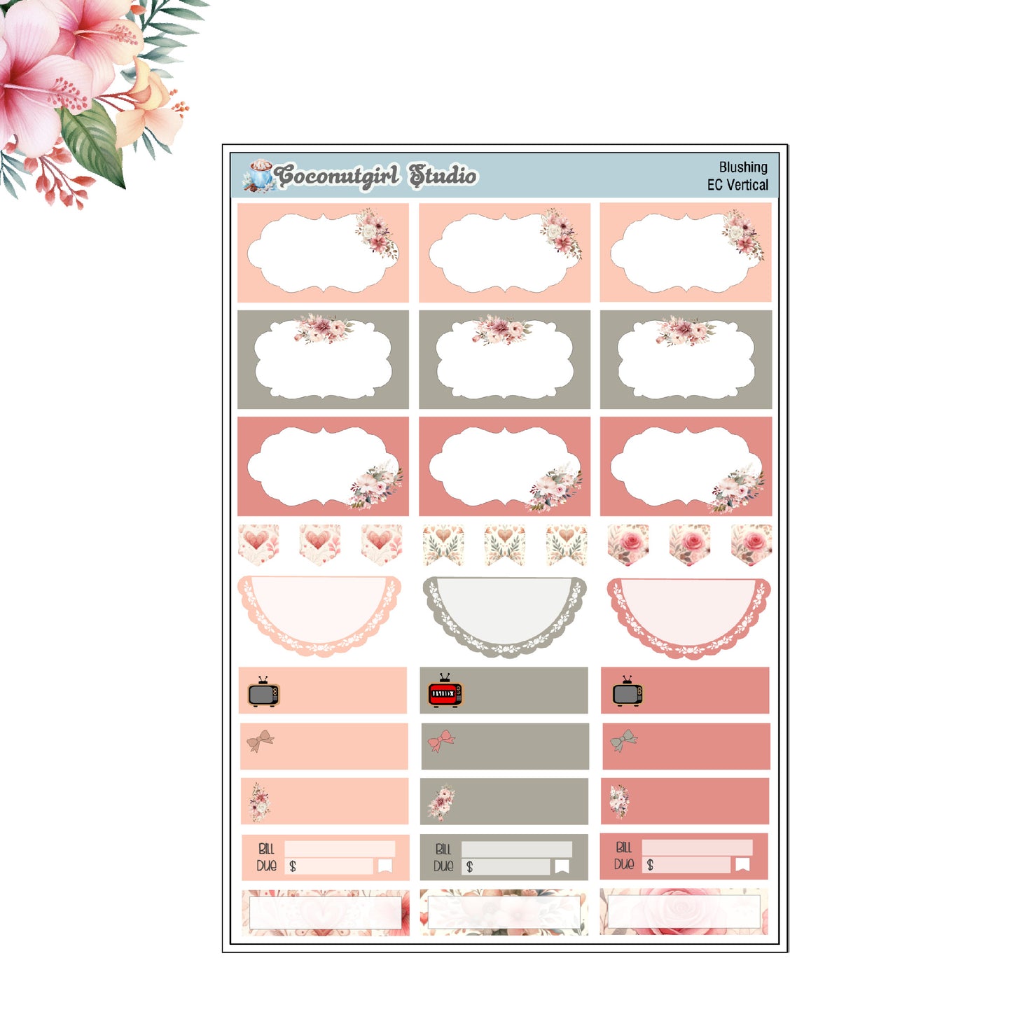 Blushing Planner Stickers