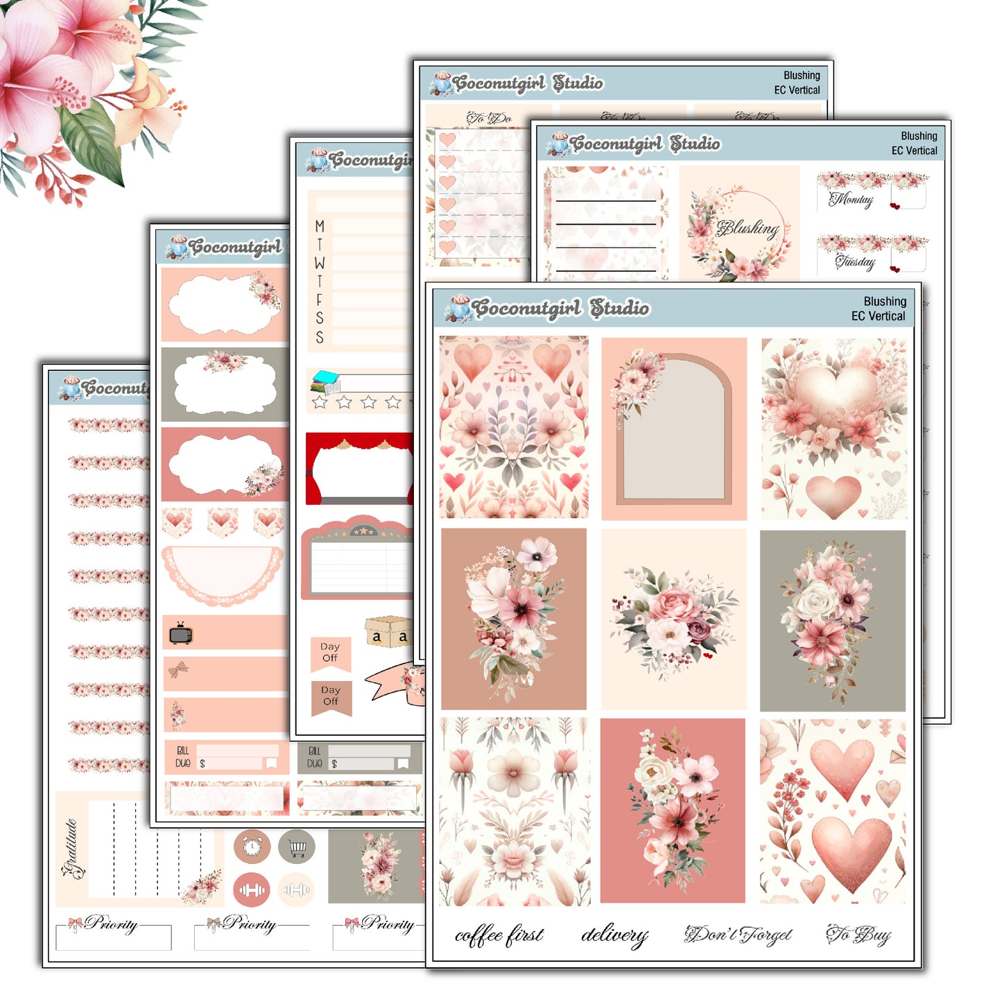 Blushing Planner Stickers