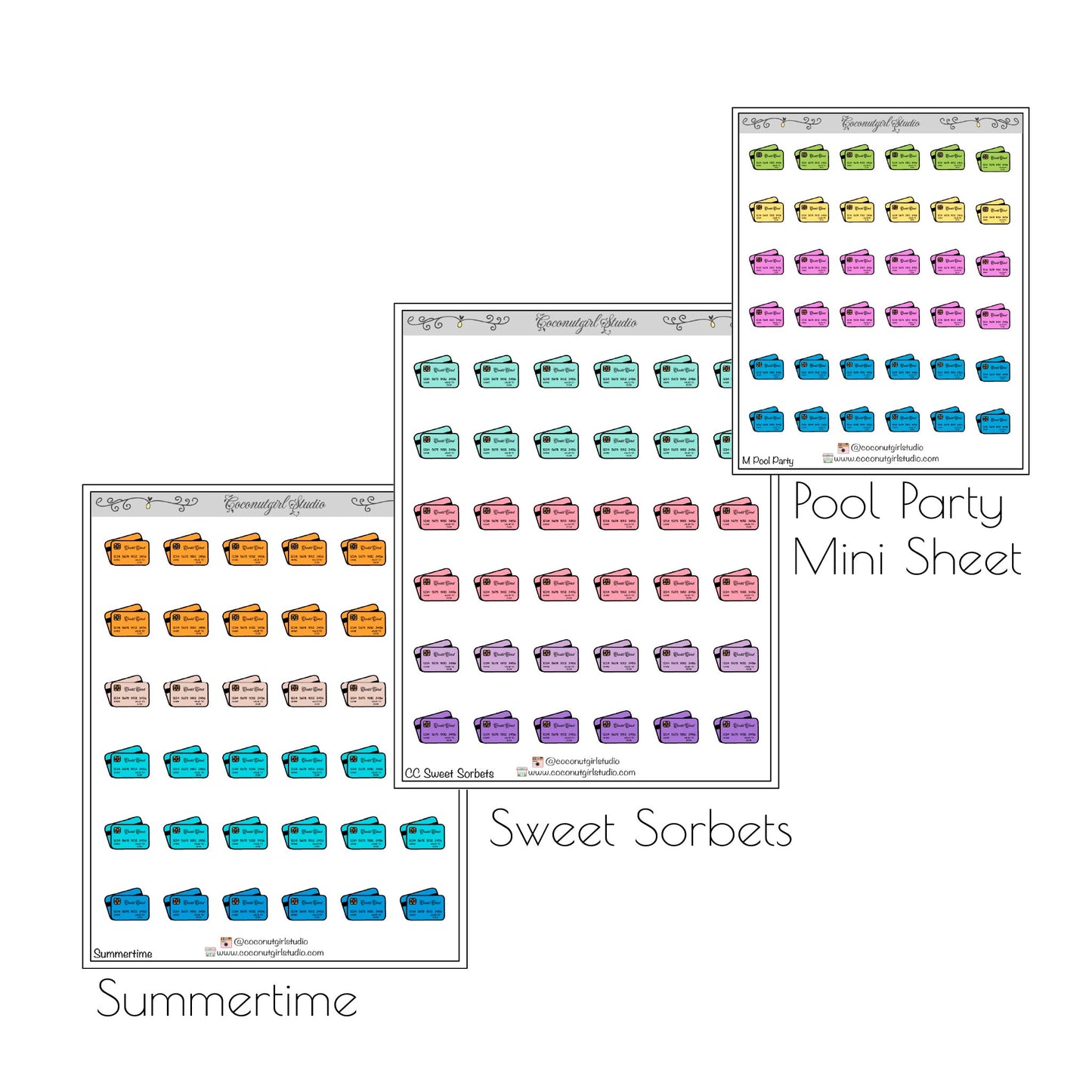 Credit Card planner stickers  bill due Financial