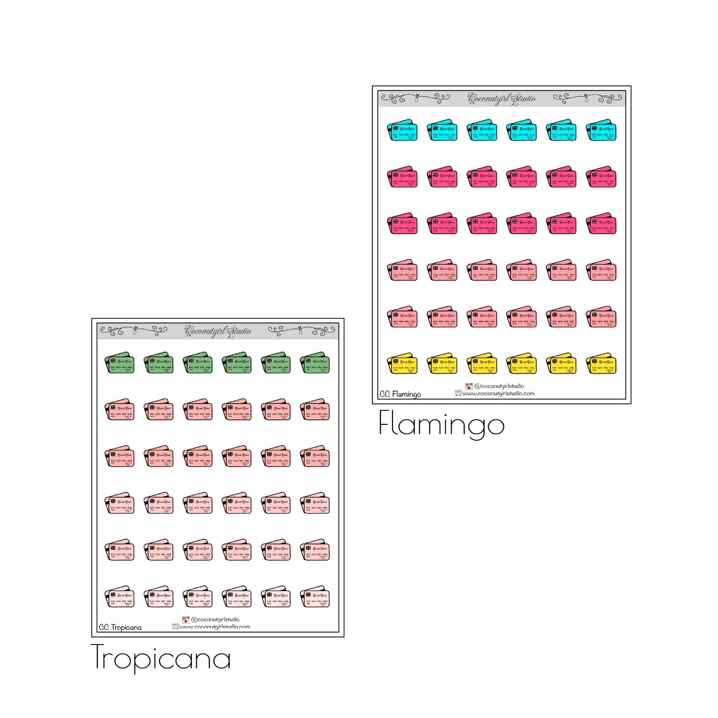 Credit Card planner stickers  bill due Financial