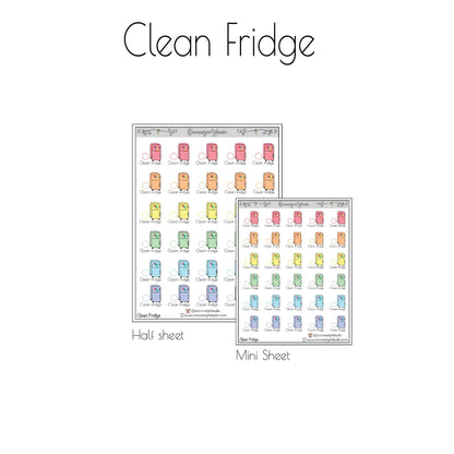 Monthly Cleaning Planner Stickers | Fridge, Oven & Cabinet Cleaning Icons