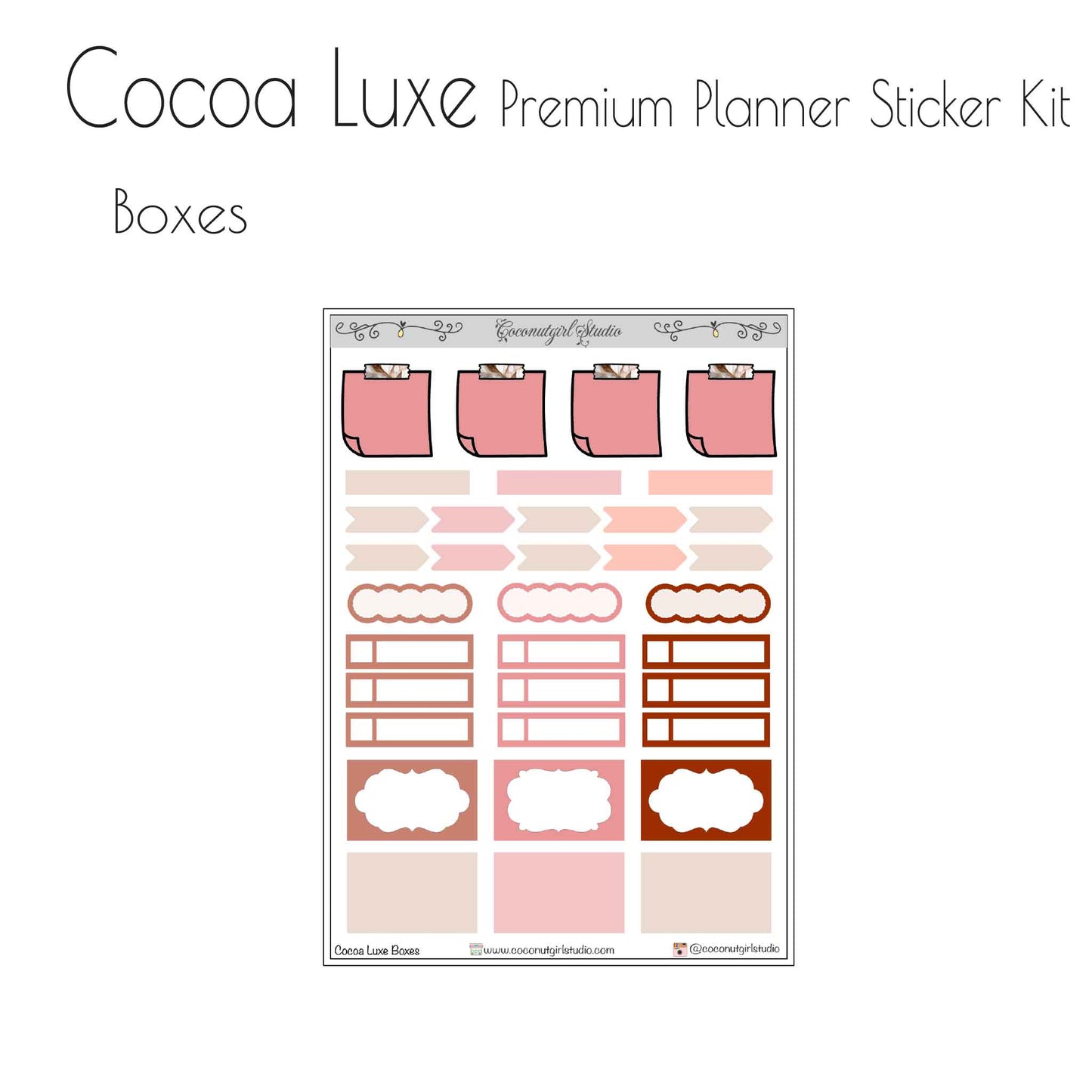 Cocoa Luxe Premium Planner Sticker Kit | Cozy Neutral Weekly Planner Stickers | Full Decorative & Functional Kit