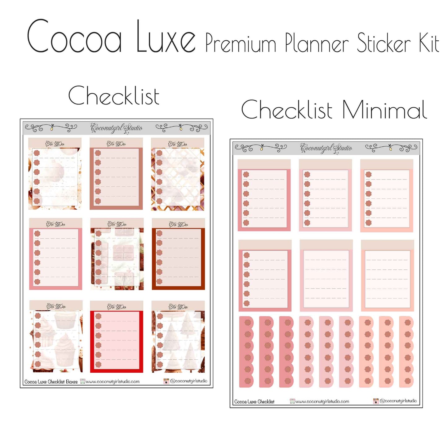 Cocoa Luxe Premium Planner Sticker Kit | Cozy Neutral Weekly Planner Stickers | Full Decorative & Functional Kit