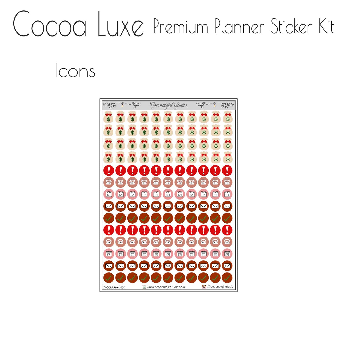 Cocoa Luxe Premium Planner Sticker Kit | Cozy Neutral Weekly Planner Stickers | Full Decorative & Functional Kit