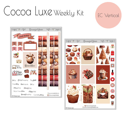 Chocolate Weekly Kit Planner Stickers | Cocoa Brown Planner Stickers | Cozy Dessert Theme Weekly Planner Kit | Cocoa Luxe