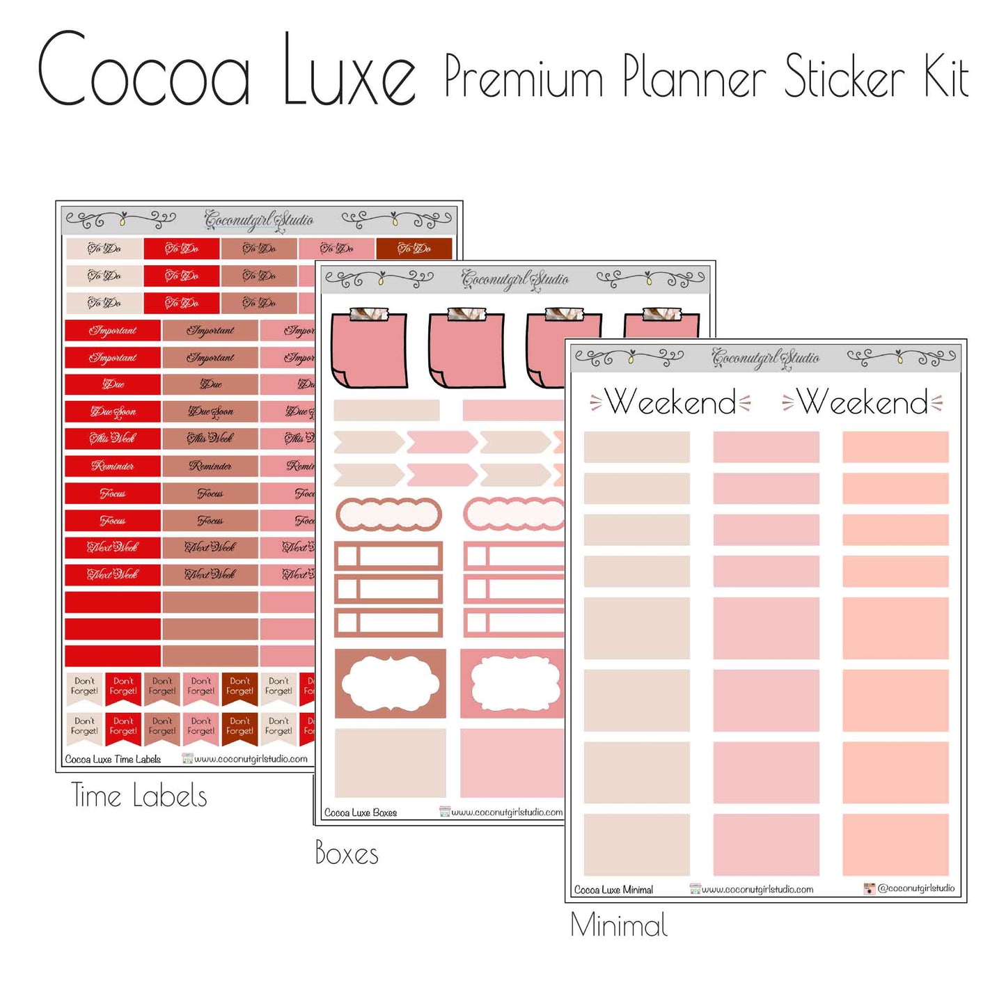 Cocoa Luxe Premium Planner Sticker Kit | Cozy Neutral Weekly Planner Stickers | Full Decorative & Functional Kit