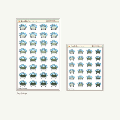 Car Wash Planner Stickers – Car Wash Reminder Labels for Weekly Planners & Journals