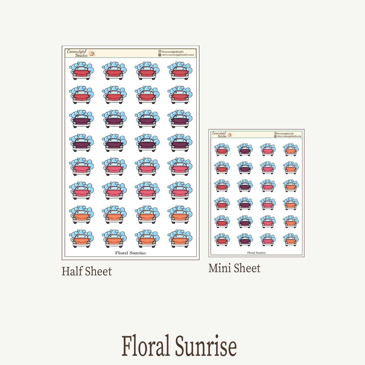 Car Wash Planner Stickers – Car Wash Reminder Labels for Weekly Planners & Journals