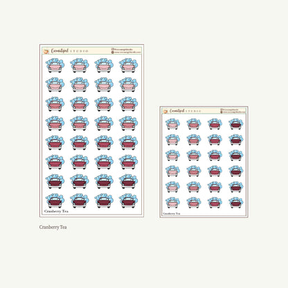Car Wash Planner Stickers – Car Wash Reminder Labels for Weekly Planners & Journals