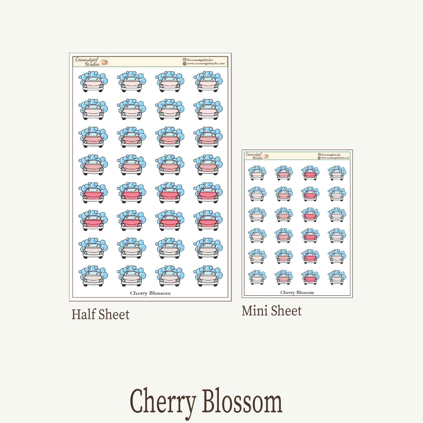 Car Wash Planner Stickers – Car Wash Reminder Labels for Weekly Planners & Journals
