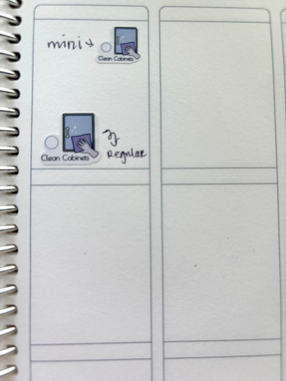 Monthly Cleaning Planner Stickers | Fridge, Oven & Cabinet Cleaning Icons