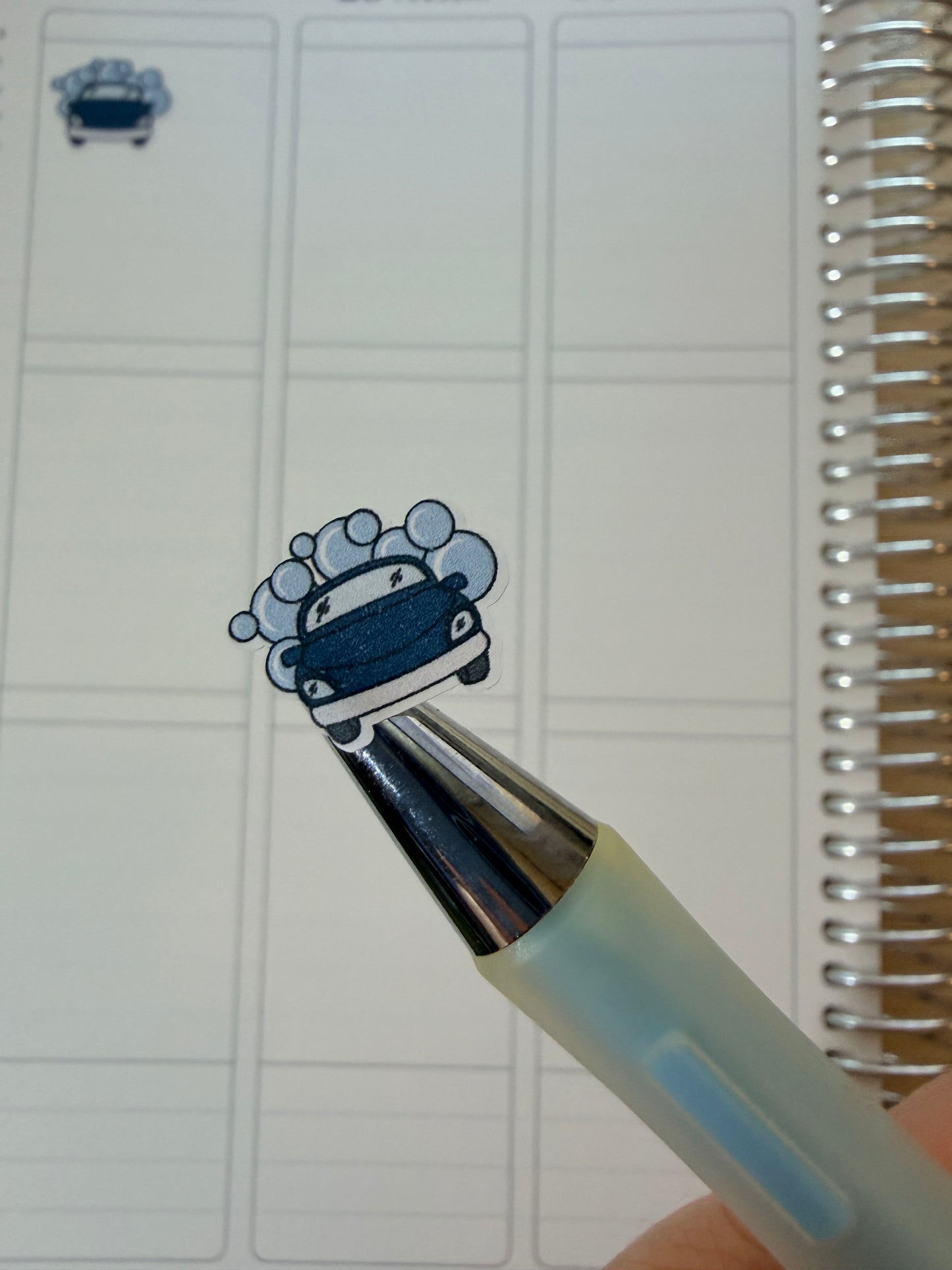 Car Wash Planner Stickers – Car Wash Reminder Labels for Weekly Planners & Journals
