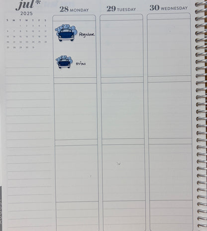Car Wash Planner Stickers – Car Wash Reminder Labels for Weekly Planners & Journals