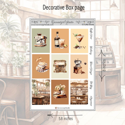 Coffee Lover’s Weekly Kit Planner Stickers | Cozy Café Planning Kit