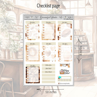 Coffee Lover’s Weekly Kit Planner Stickers | Cozy Café Planning Kit