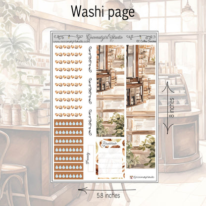 Coffee Lover’s Weekly Kit Planner Stickers | Cozy Café Planning Kit