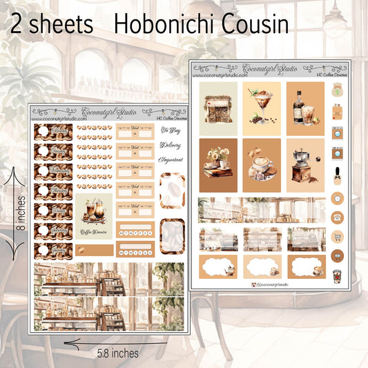 Coffee Lover’s Weekly Kit Planner Stickers | Cozy Café Planning Kit