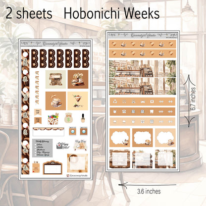 Coffee Lover’s Weekly Kit Planner Stickers | Cozy Café Planning Kit