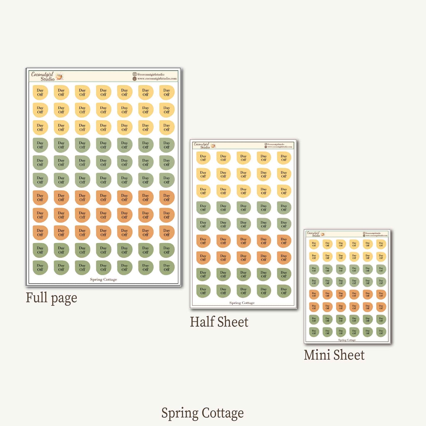 Day Off Planner Stickers – Rounded Corner Day Off Labels for Journals & Weekly Planners