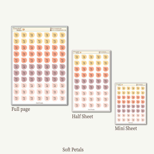 Day Off Planner Stickers – Rounded Corner Day Off Labels for Journals & Weekly Planners