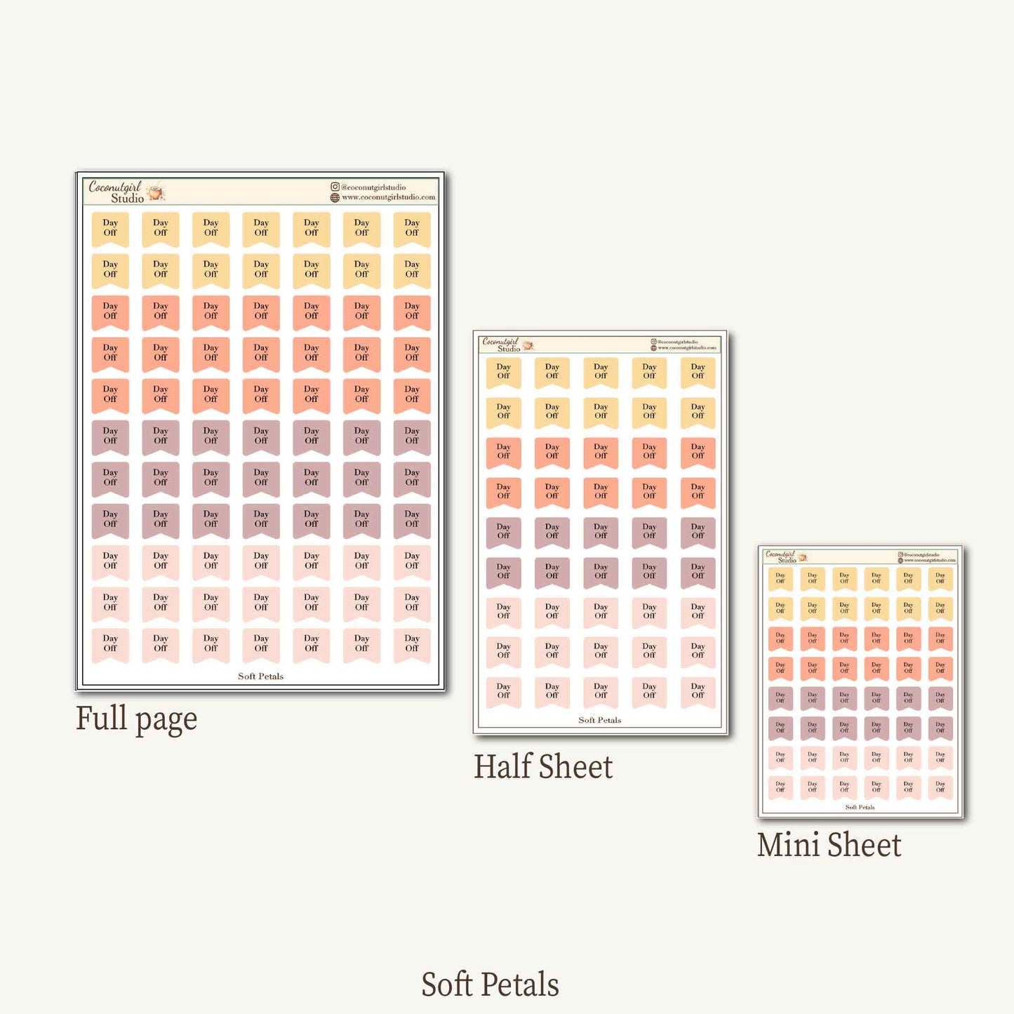 Day Off Page Flag Planner Stickers – Functional Day Off Flags for Journals & Weekly Planners