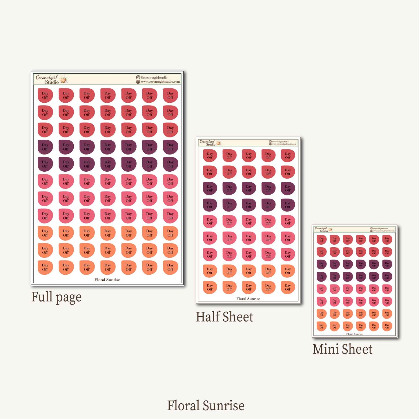 Day Off Planner Stickers – Rounded Corner Day Off Labels for Journals & Weekly Planners